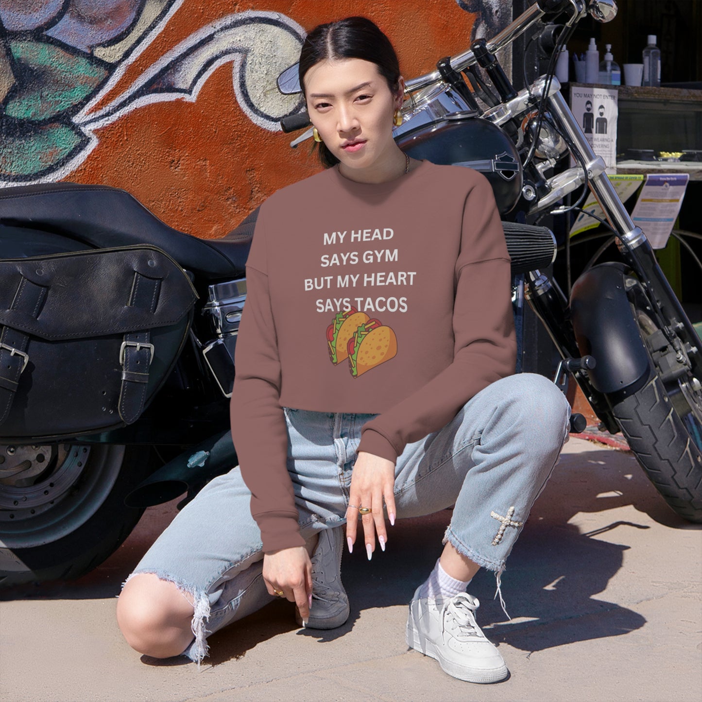 Tacos Women's Cropped Sweatshirt